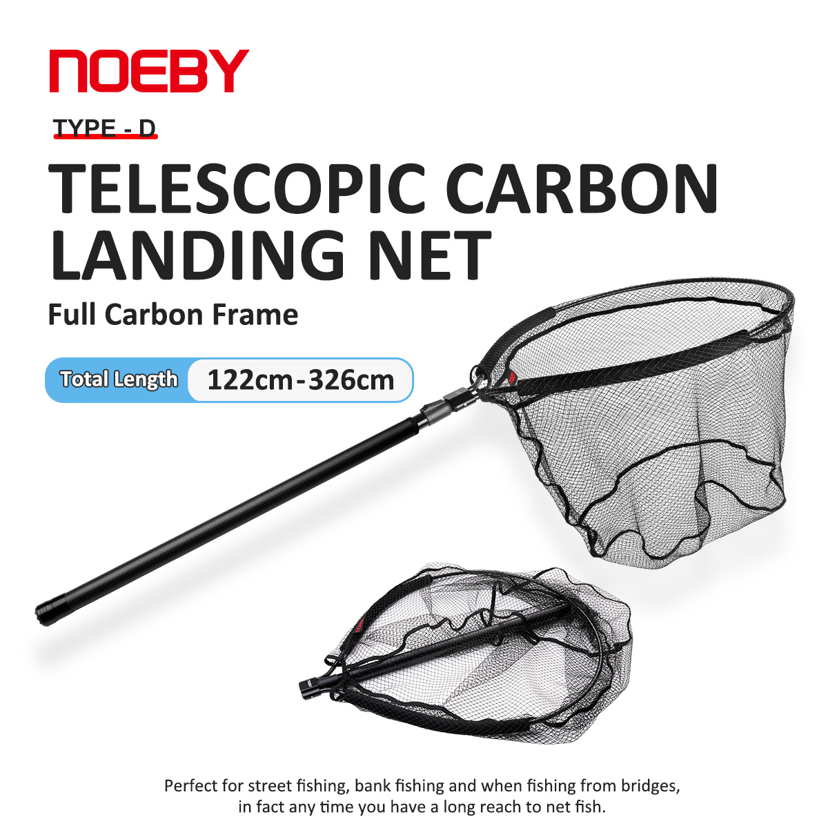 Landing Net Telescopic - NOEBY Telescopic Landing Net Full Carbon