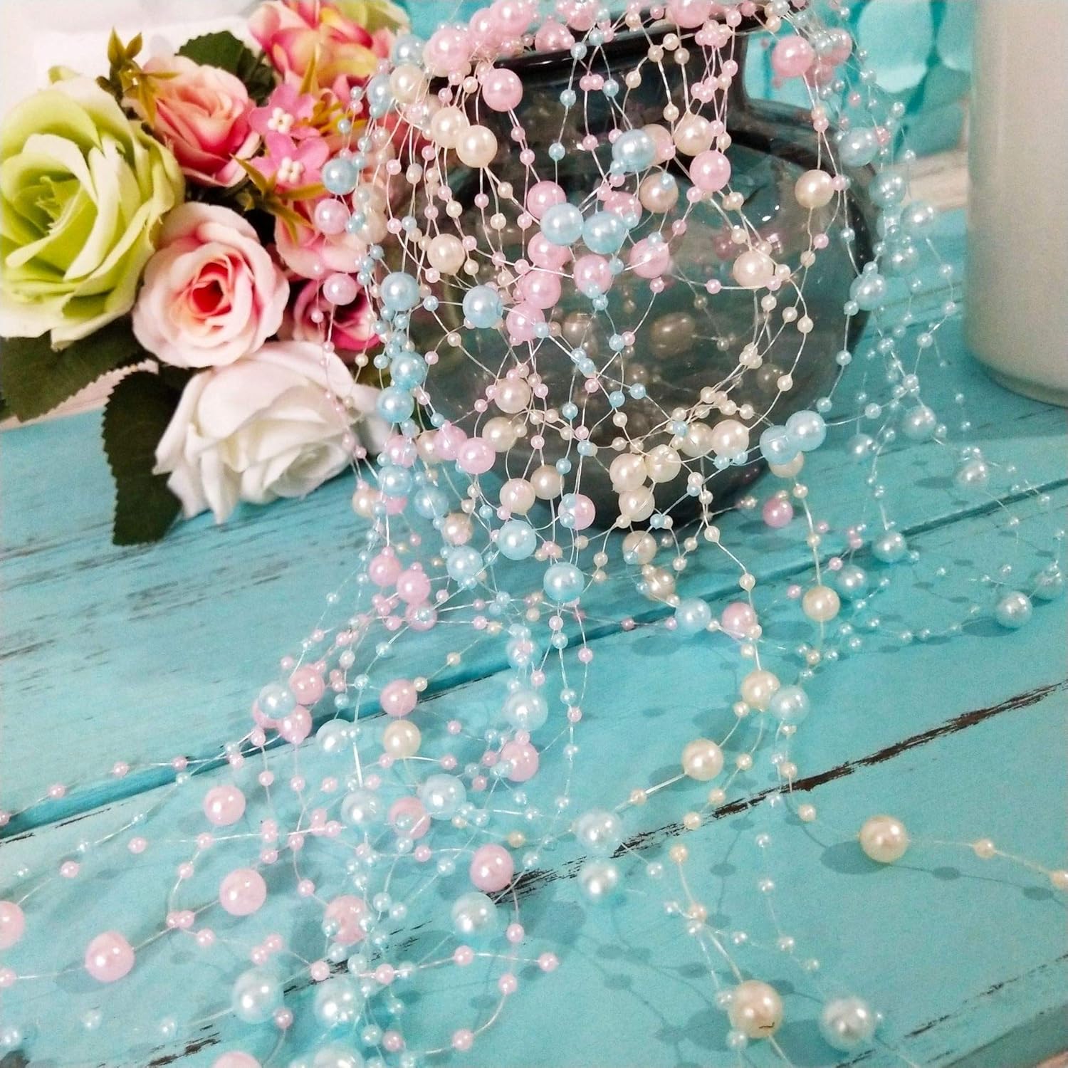 Fishing Equipment Stores - 30/60m 3-8mm Fishing Line Artificial Pearls