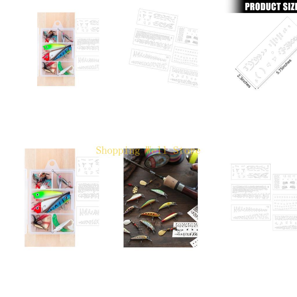 Fishing Equipment And Accessories - KX4B 6Pcs Hollowed Fishing Lure Stencils