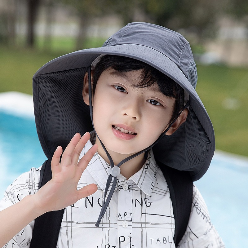 Kids Sun Hat with Neck Flap UV - Fishing Equipment Kids 评论和价格