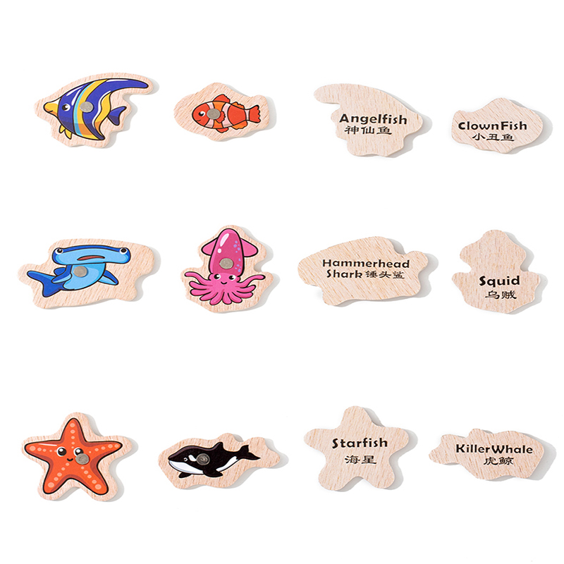 Fishing Toys Montessori Wooden - Fishing Equipment Kids 评论和价格