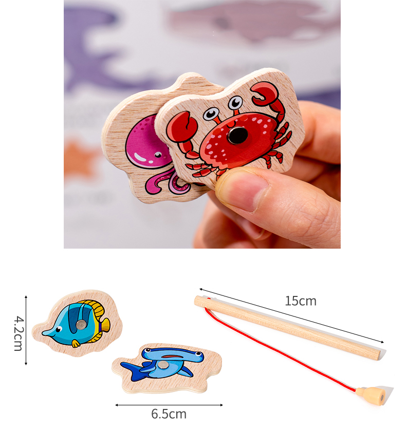 Fishing Toys Montessori Wooden - Fishing Equipment Kids 评论和价格