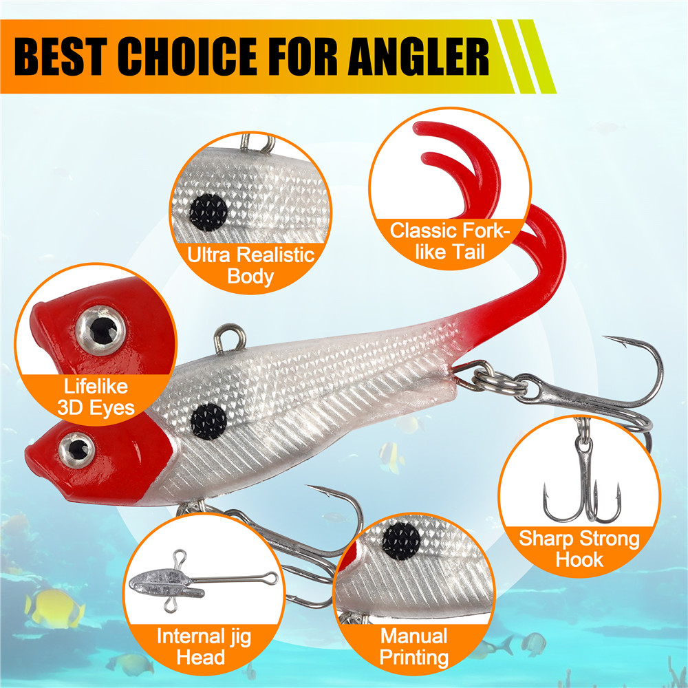5Pcs Pre-Rigged Jig Head Wobbl - Jig Head Lure 评论和价格