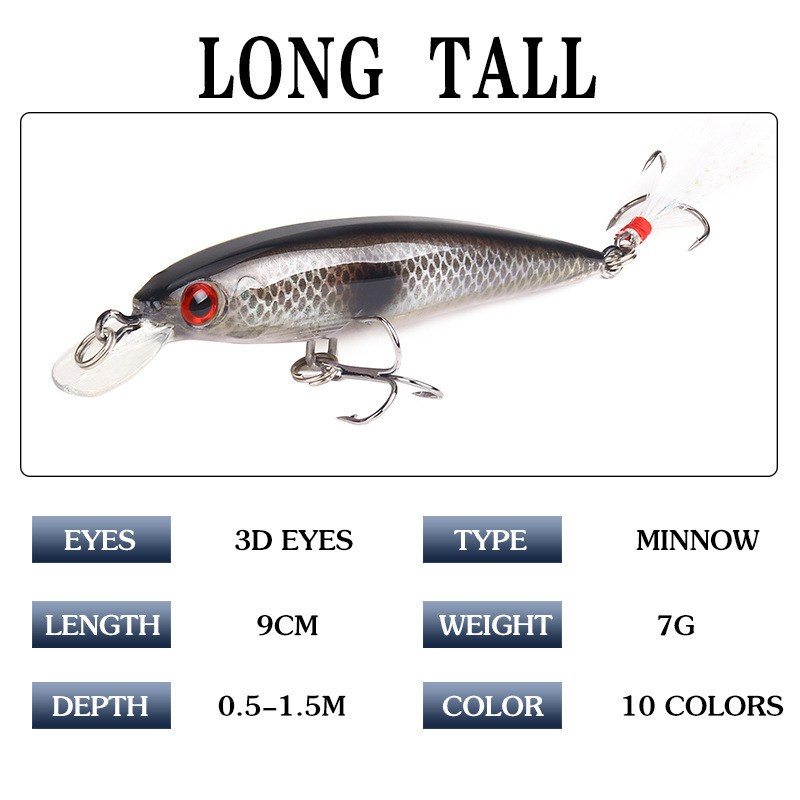 10 Colors Minnow Fishing Lure  - Fishing Equipment Japan 评论和价格