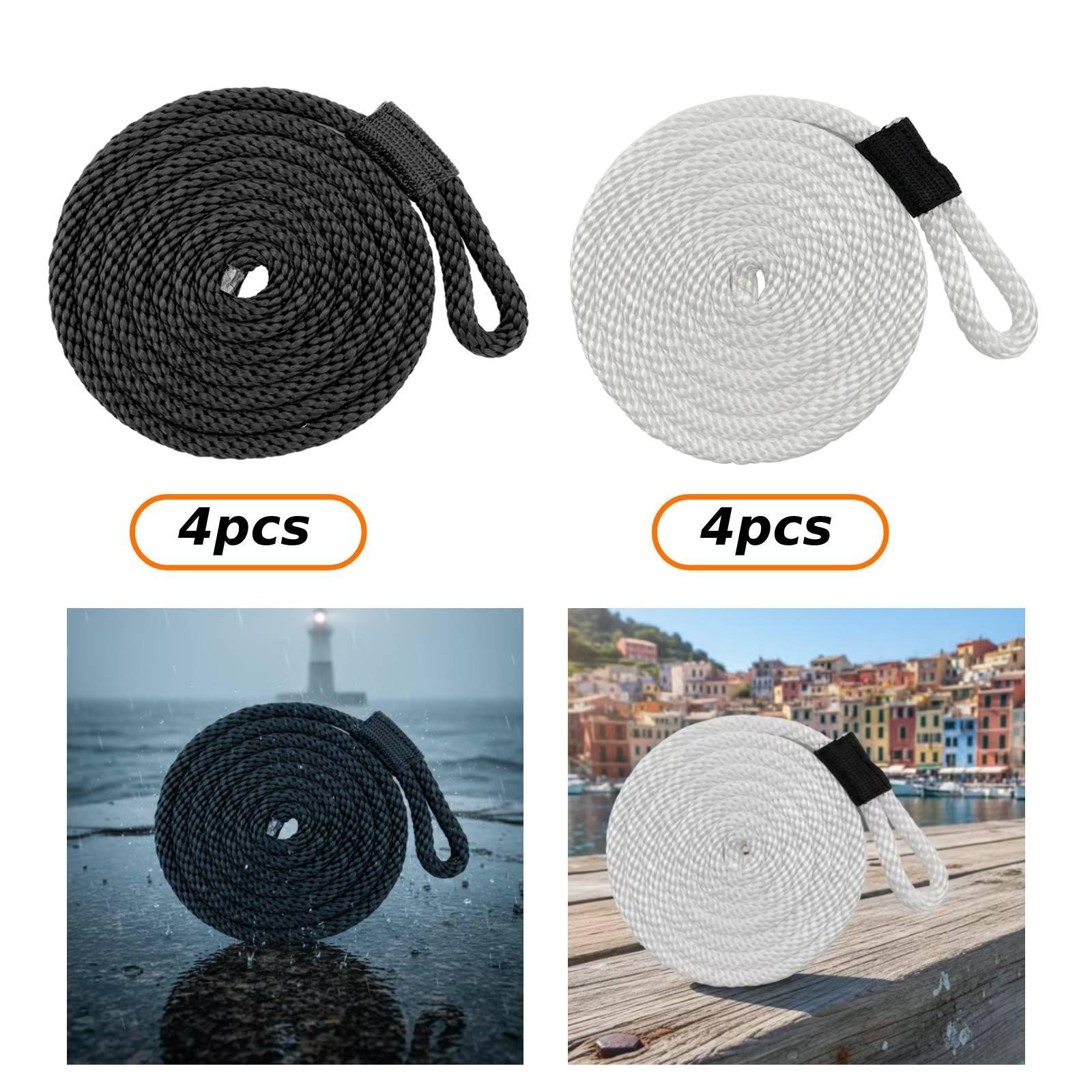 4 Pieces Docklines Mooring Rop - Braided Fishing Line 评论和价格